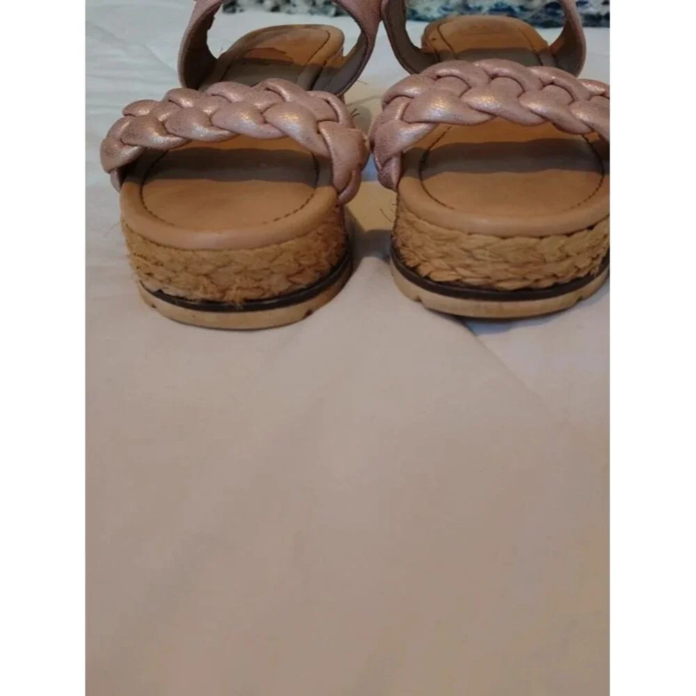 Dolce Vita Girls Venti Rose Gold Metallic Braided Platform Wedge Sandals Size 3